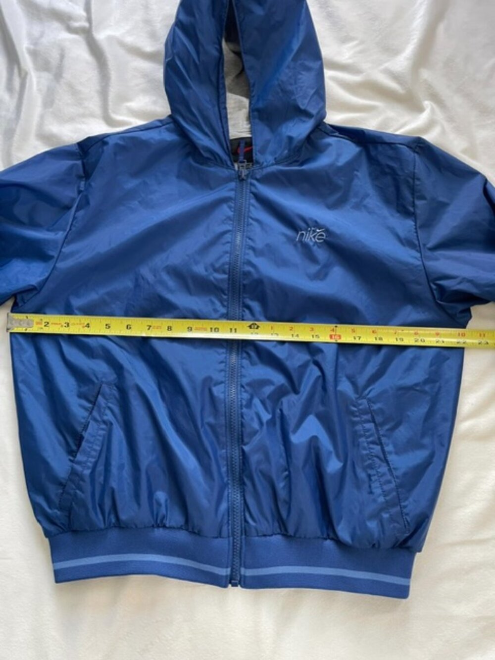Nike Boy's Hooded Windbreaker Jacket, Blue, Size L (14) - Picture 10 of 10